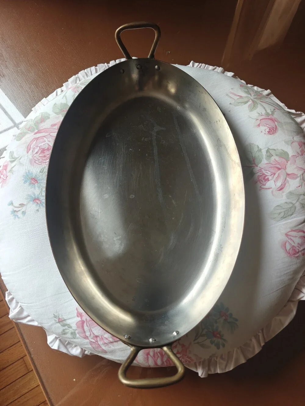 vintage copper au gratin pan 14